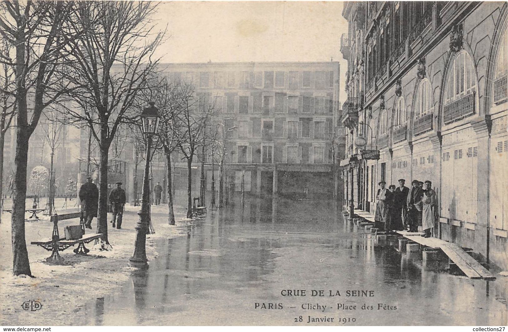 92-CLICHY- PLACE DES FÊTES ,  CRUE DE LA SEINE - Clichy