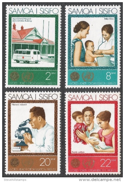 Samoa. 1973 25th Anniv Of WHO. MNH Complete Set. SG 413-416 - Samoa