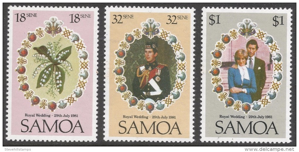 Samoa. 1981 Royal Wedding. MNH Complete Set. SG 599-601 - Samoa