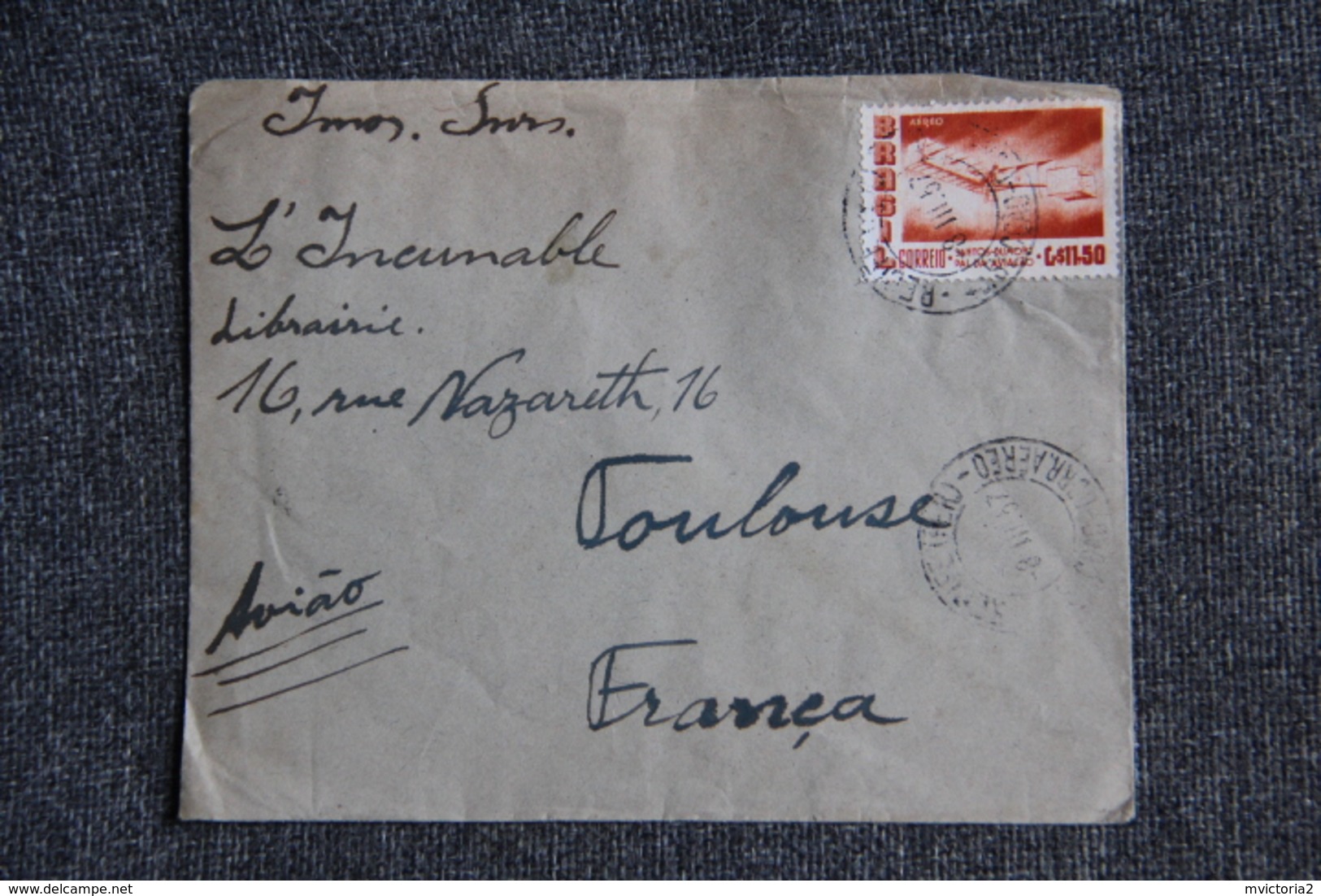 Lettre Du BRESIL ( RECIFE) Vers FRANCE ( TOULOUSE ) - Briefe U. Dokumente