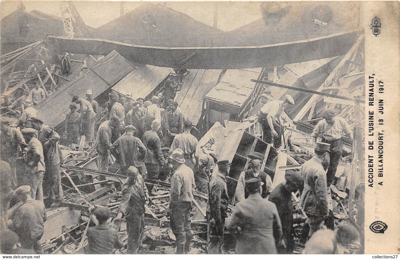 92-BOULOGNE-BILLANCOURT- ACCIDENT DE L'USINE RENAULT A BILLANCOURT 15 JUIN 1917 - Boulogne Billancourt