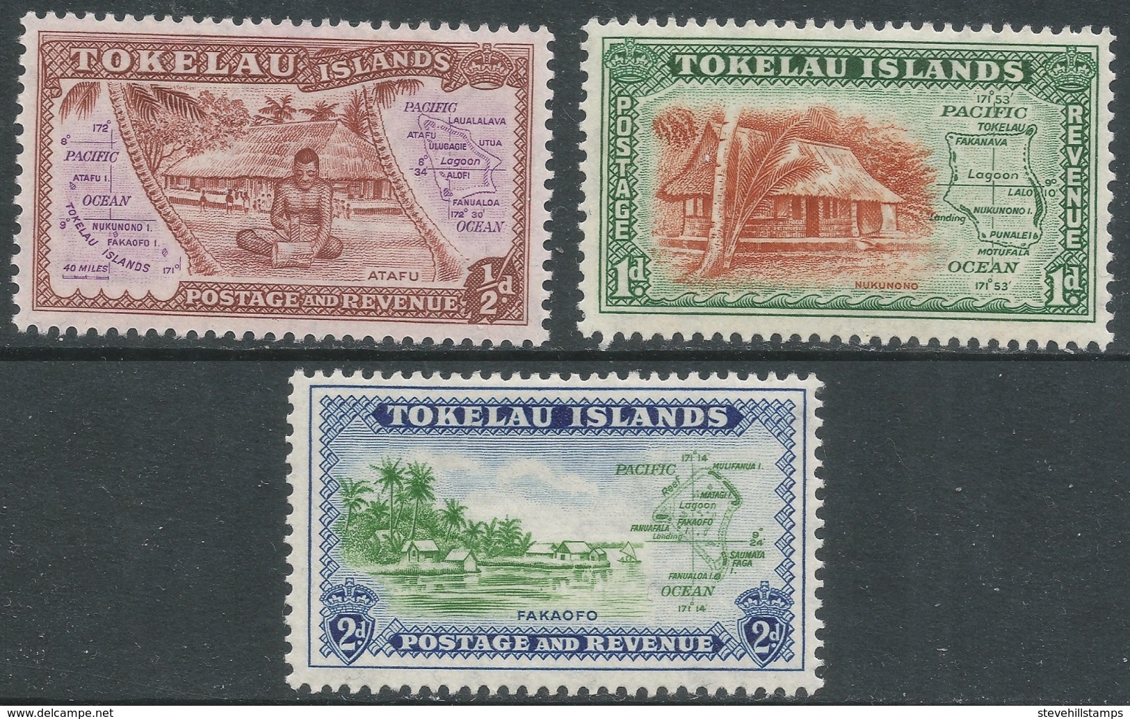 Tokelau Islands. 1948 Definitives. MH Complete Set. SG 1-3 - Tokelau