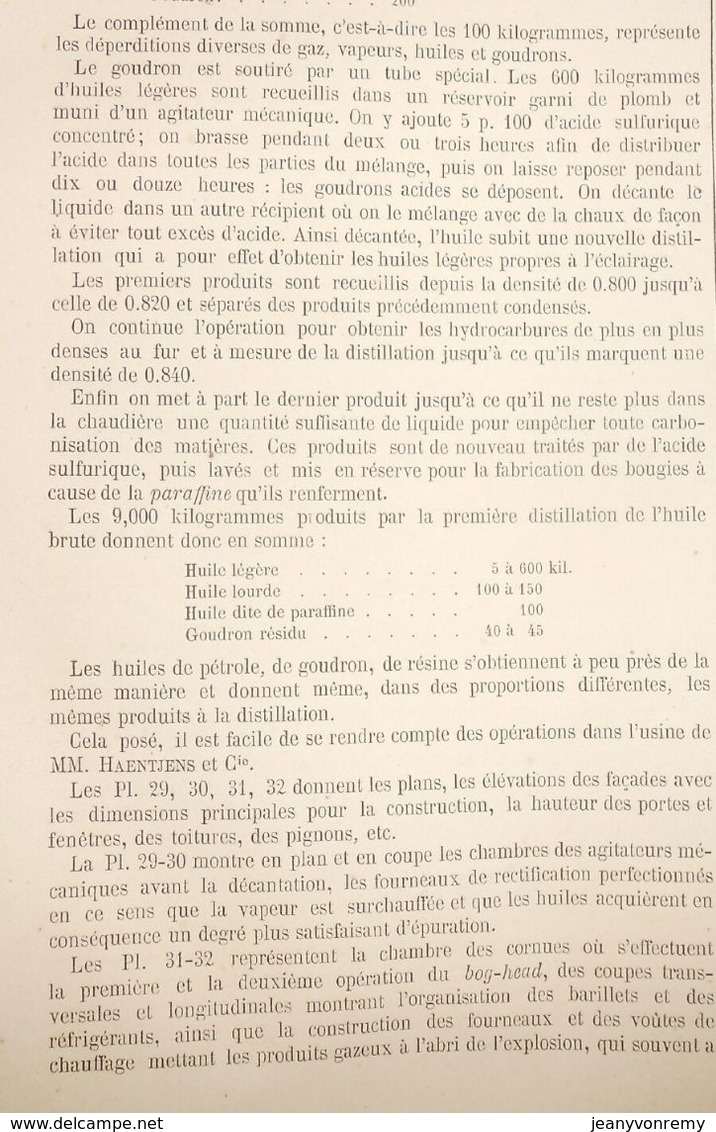 Plan De Fabrique De Graisses Pour Voitures Et Huiles Minérale à Ivry. Seine. Exploitées Par M. Haentjens Et Cie. 1866 - Travaux Publics