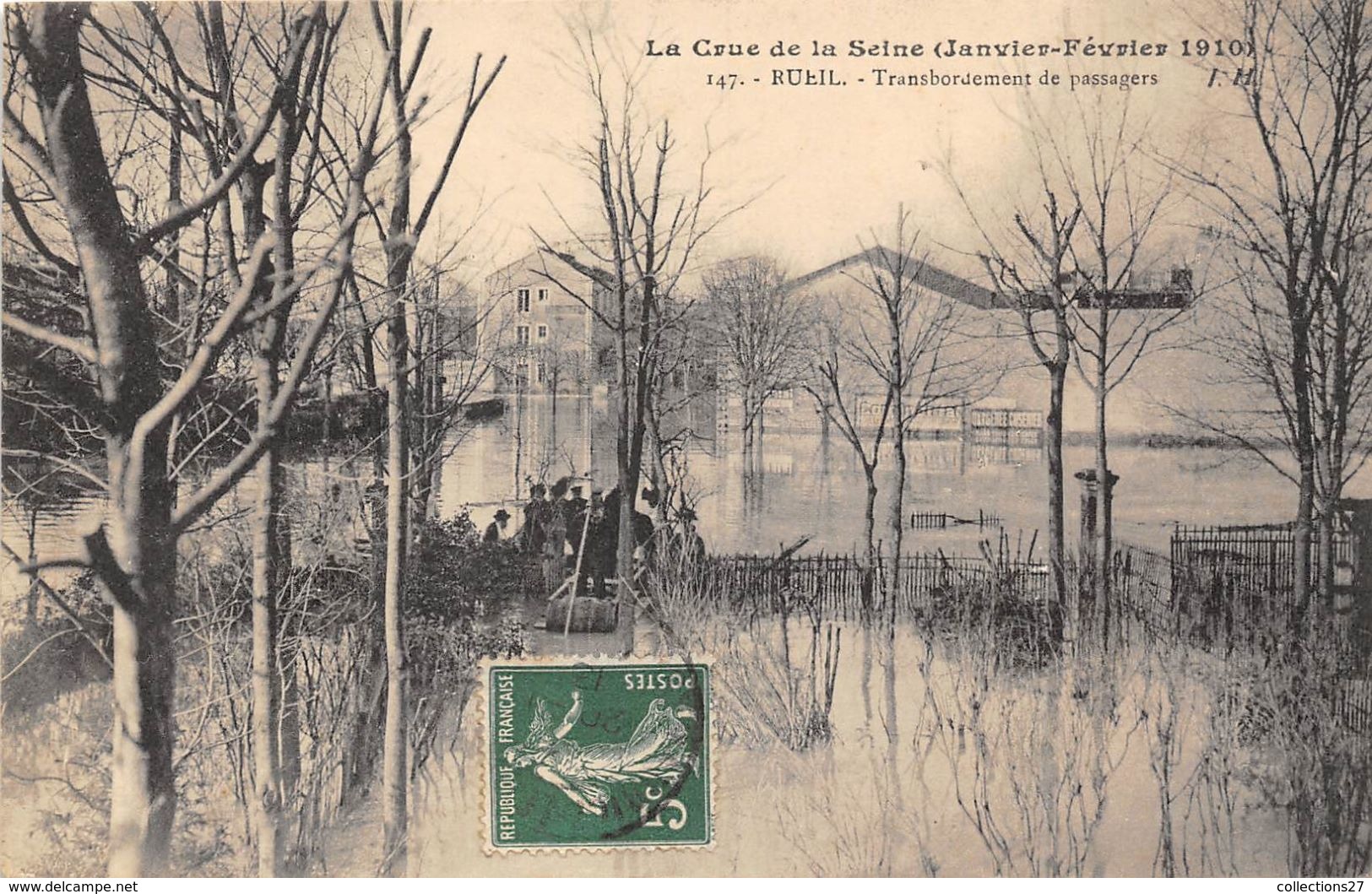 92-RUEIL- TRANSBORDEMENT DE PASSAGERS , CRUE DE LA SEINE - Rueil Malmaison