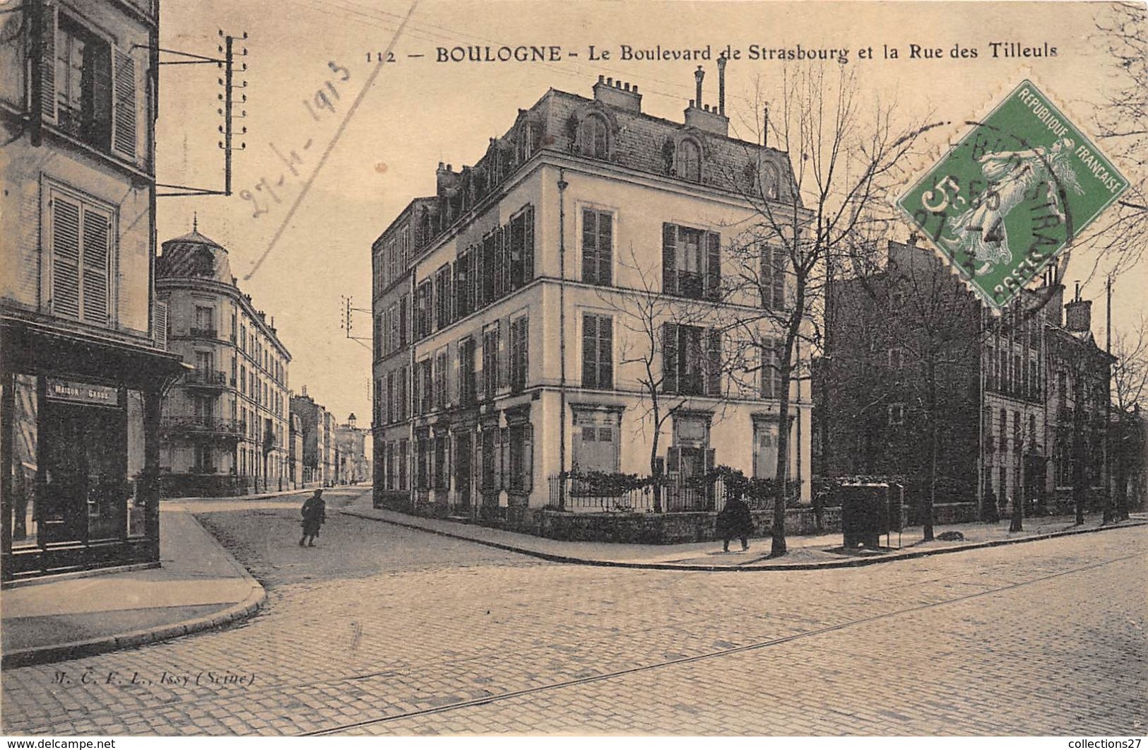 92-BOULOGNE-BILLANCOURT- LE BOULVARD DE STRABOURG ET LA RUE DES TILLEULS - Boulogne Billancourt