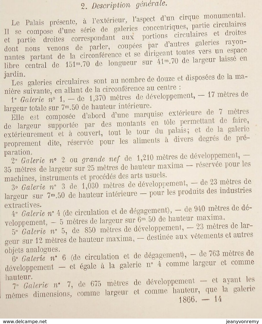 Plan Du Palais De L'Exposition Universelle De 1867. Levage Des Fermes. 1866 - Opere Pubbliche