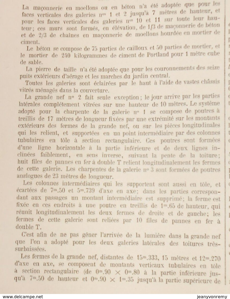 Plan Du Palais De L'Exposition Universelle De 1867. Levage Des Fermes. 1866 - Travaux Publics