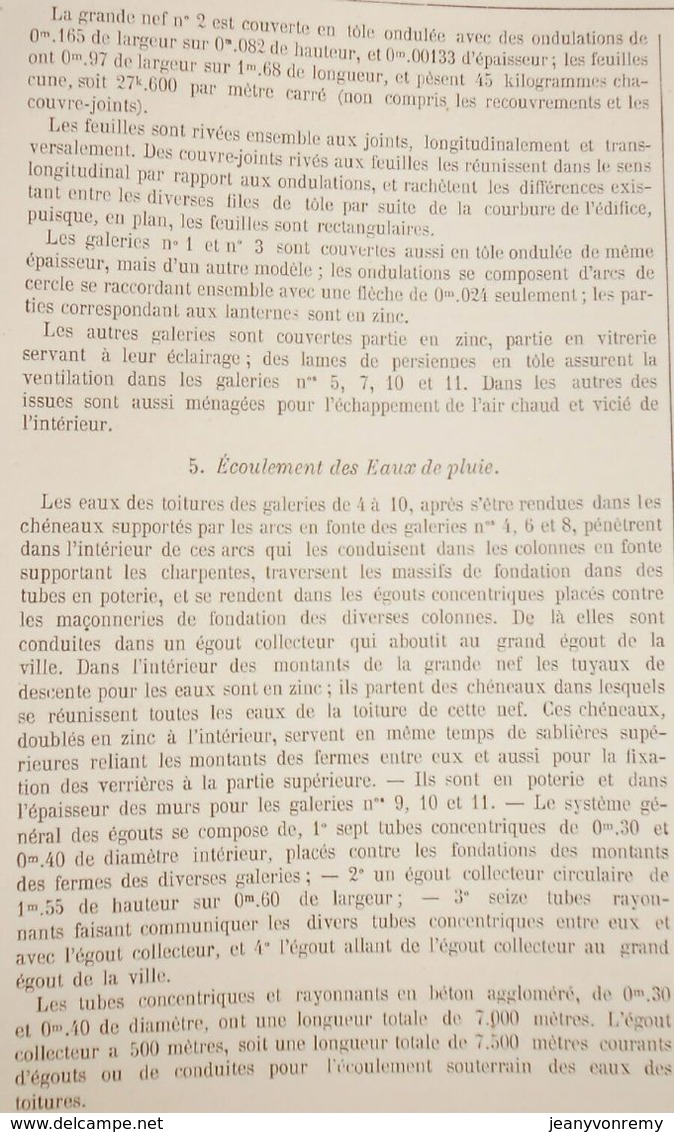 Plan du Palais de l'Exposition Universelle de 1867. Levage des Fermes. 1866