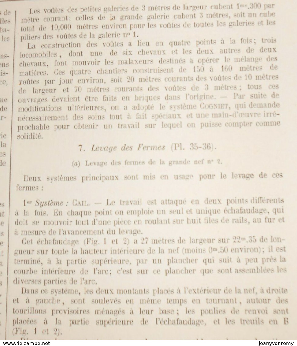 Plan du Palais de l'Exposition Universelle de 1867. Levage des Fermes. 1866