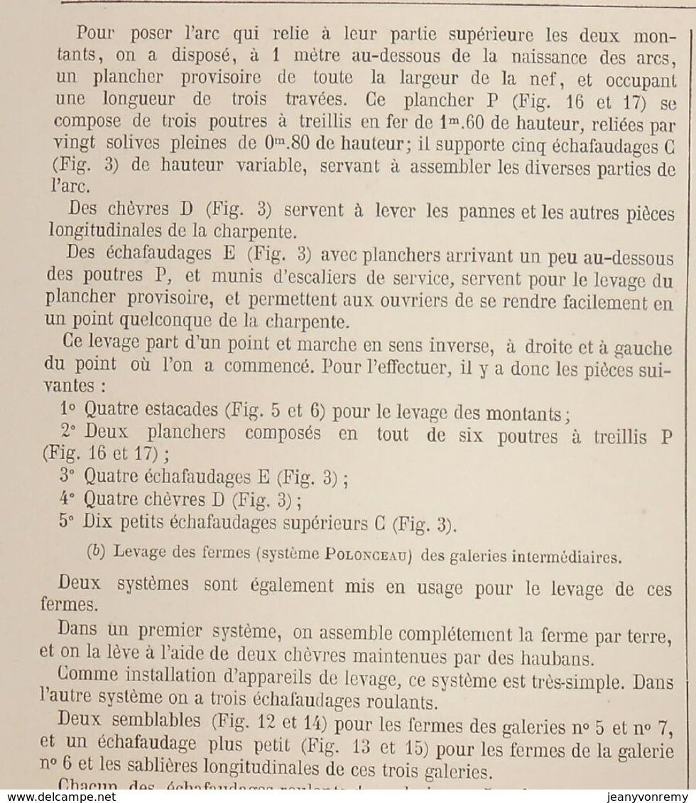 Plan du Palais de l'Exposition Universelle de 1867. Levage des Fermes. 1866