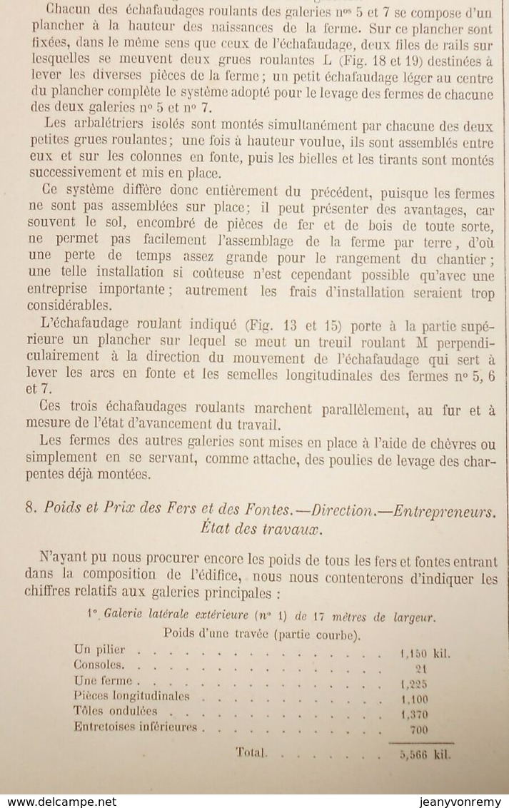 Plan du Palais de l'Exposition Universelle de 1867. Levage des Fermes. 1866