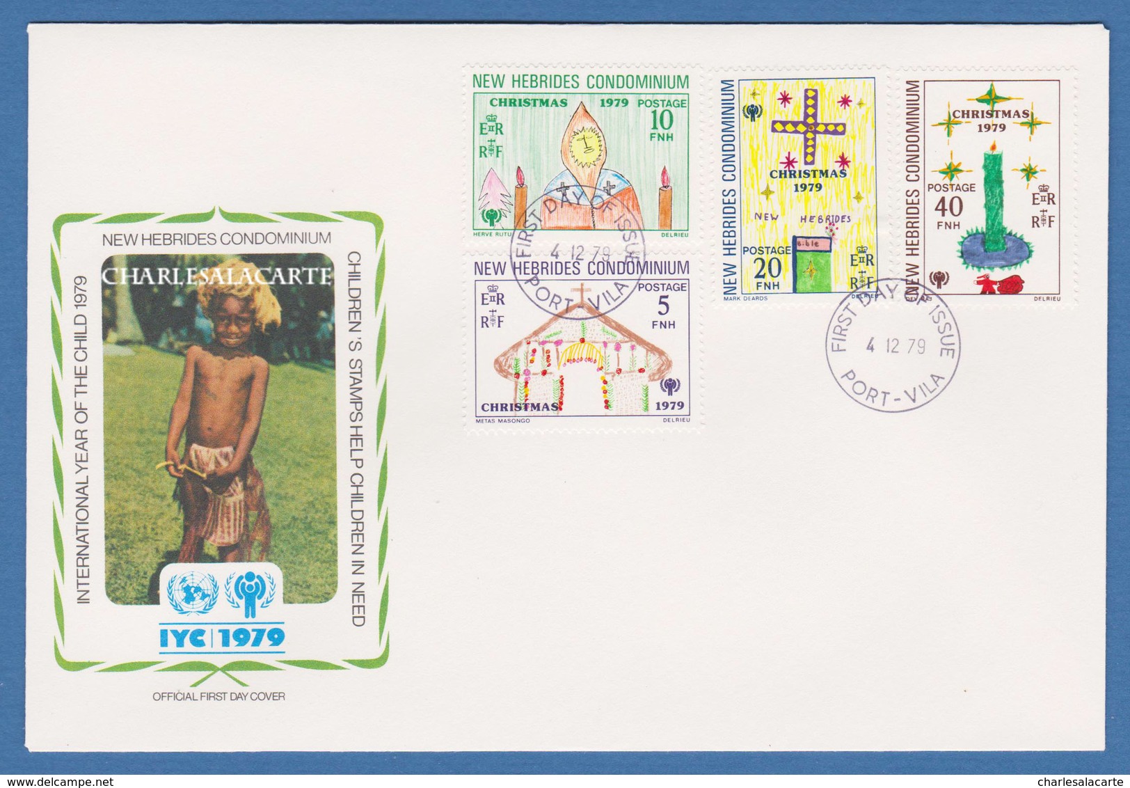 NEW HEBRIDES ENGLISH CHRISTMAS 1979 INTERNATIONAL YEAR OF THE CHILD   F.D.C. - FDC