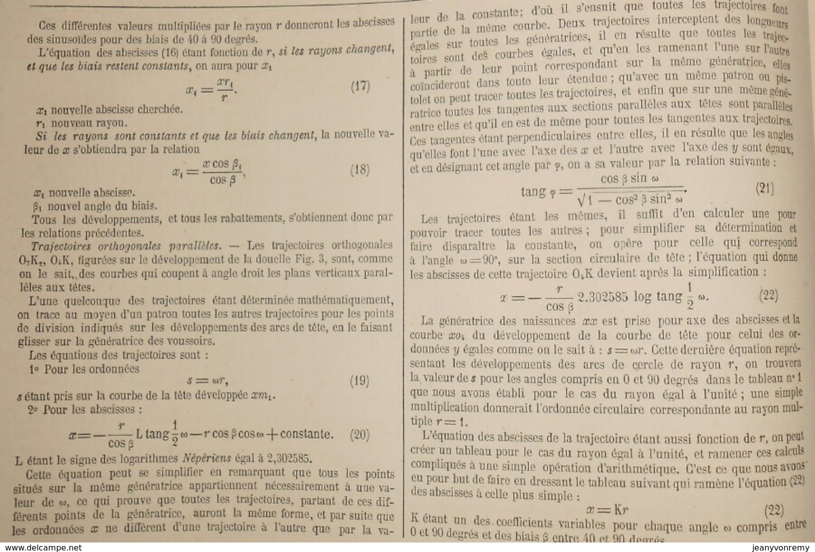 Plan de l'étude générale sur les Voûtes Biaises, par M. Mathieu, ingénieur. 1866