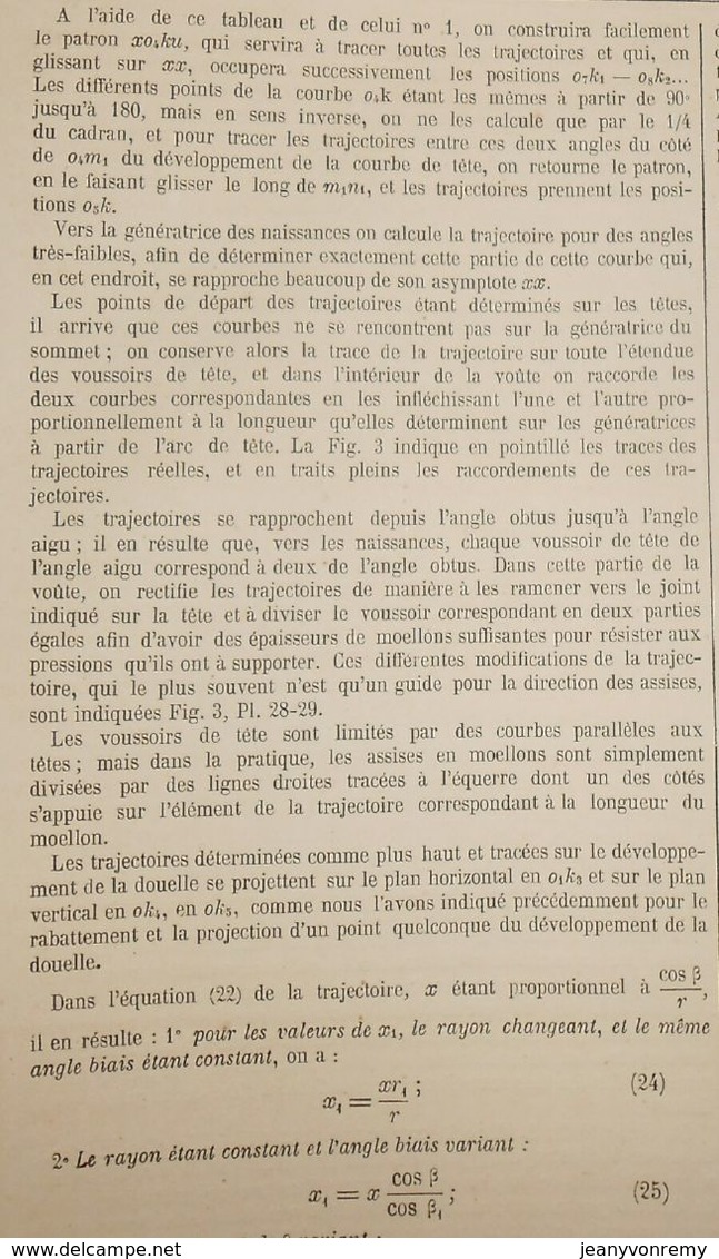 Plan de l'étude générale sur les Voûtes Biaises, par M. Mathieu, ingénieur. 1866