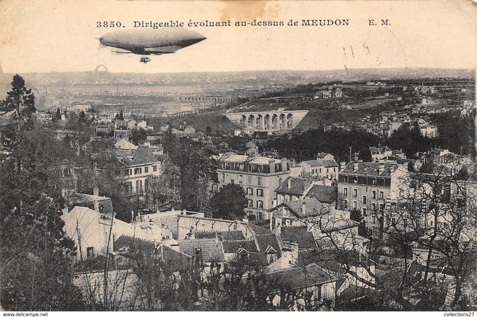 92-MEUDON- DIRIGEABLE EVOLUANT AU DESSUS DE MEUDON - Meudon