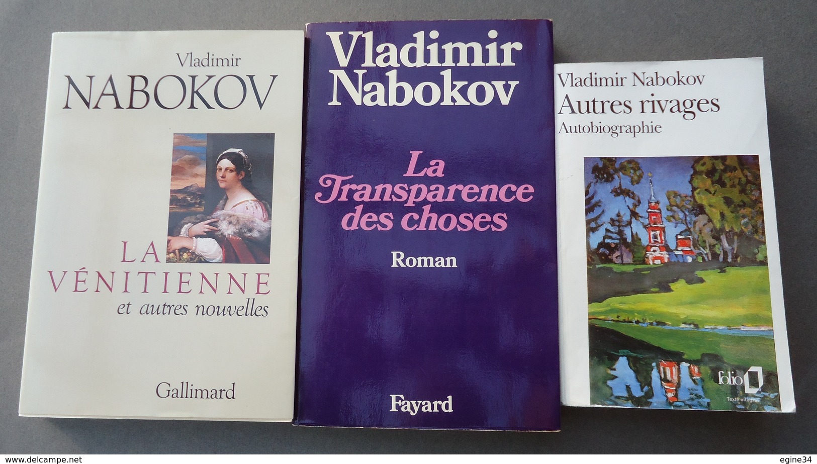 Lot De 3 Romans - Vladimir Nabokov - La Vénitienne -La Transparence Des Choses - Autres Rivages Autobiographie - Wholesale, Bulk Lots