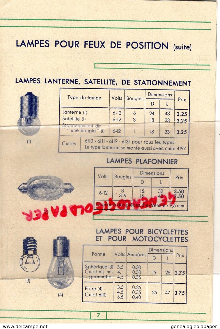 75- PARIS- RARE CATALOGUE 1932- COMPAGNIE DES LAMPES-LAMPE MAZDA NOGRA-PHARE AUTOMOBILE-29 RUE LISBONNE-