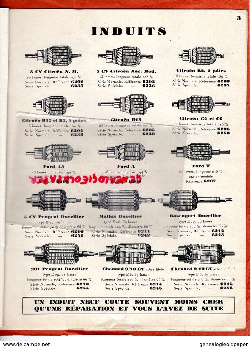 75- PARIS- RARE CATALOGUE KING -EQUIPEMENT ELECTRIQUE AUTOMOBILE-5 RUE CARAN D' ACHE-JANVIER 1932 - Cars