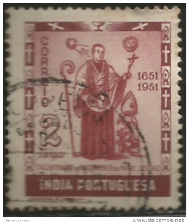 Portuguese India 1951 300th Anniv Of The Birth Of José Vaz A43 Canc - Cristianesimo