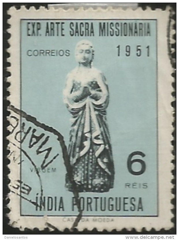 Portuguese India 1953 Exhibition Of Sacred Missionary Art Held At Lisbon - Statue Of Virgin Mary Canc - Christentum