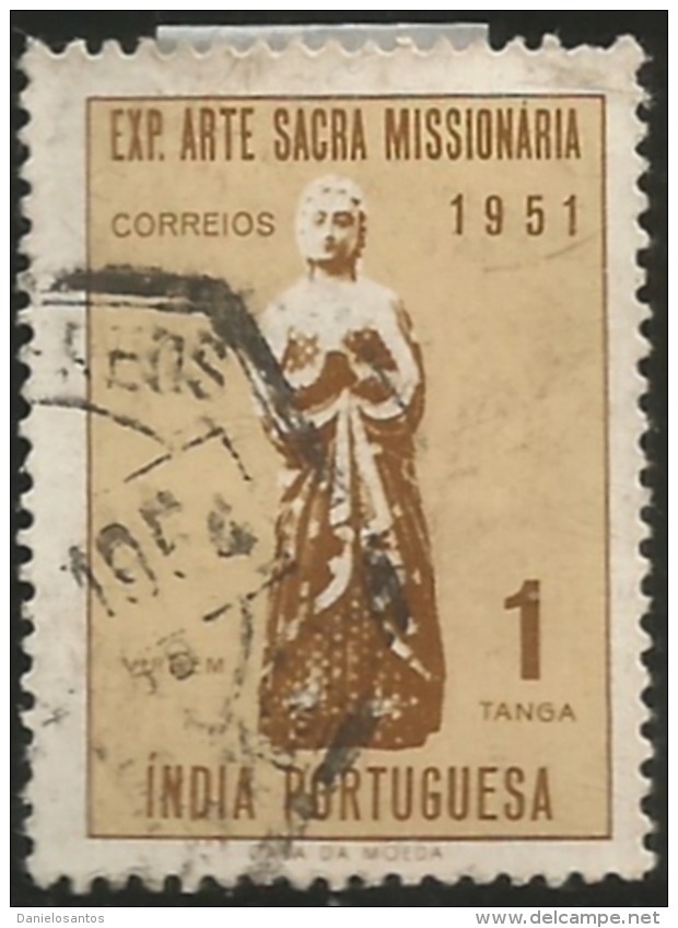 Portuguese India 1953 Exhibition Of Sacred Missionary Art Held At Lisbon - Statue Of Virgin Mary Canc - Cristianesimo