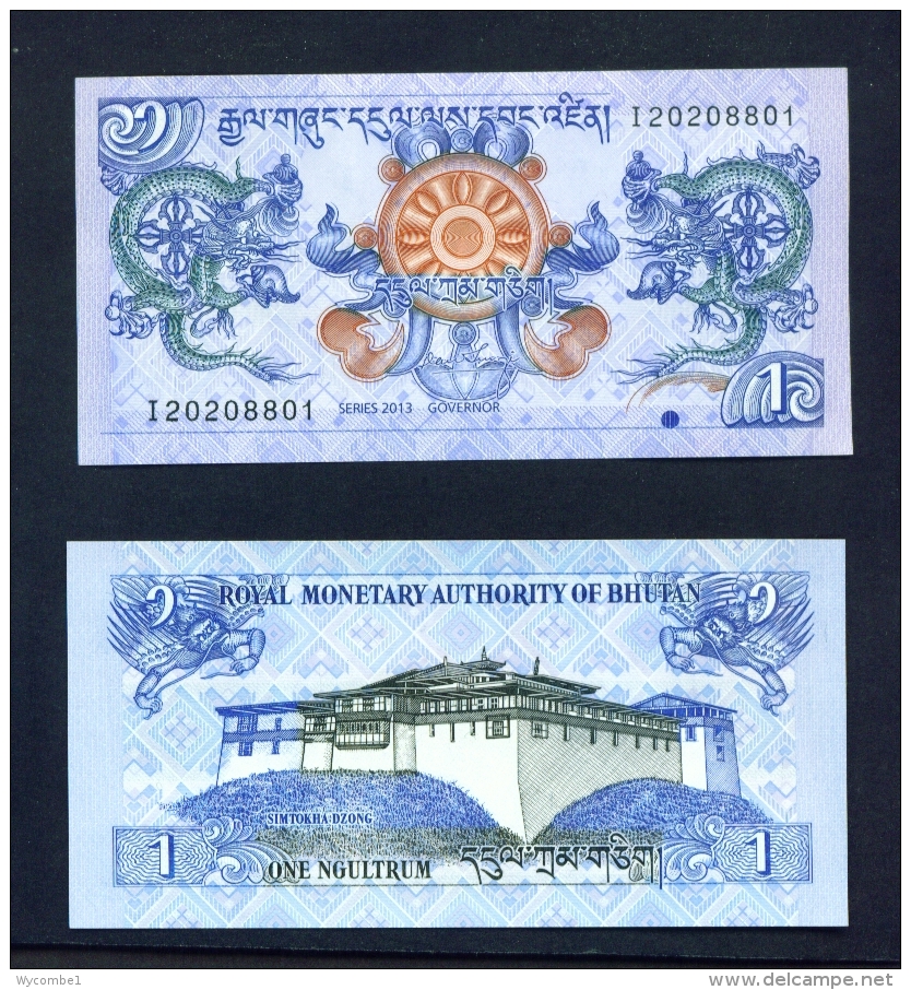 BHUTAN  -  2013  1 Ngultrum  UNC  Banknote - Bhután