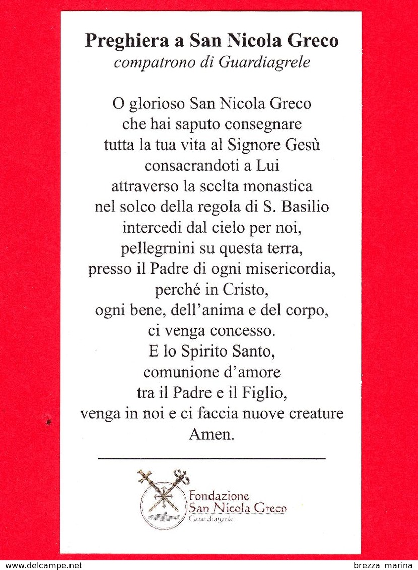 Santino - Immagini Sacre - Italia - San Nicola Greco - Guardiagrele - Abruzzo - Santini