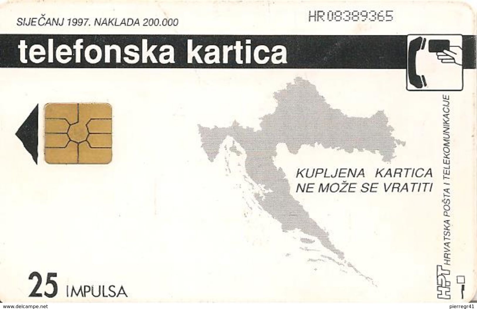 CARTE-PUCE-GEM2-1997-CROATIE-INFORMATIQUE-TBE - Croatie