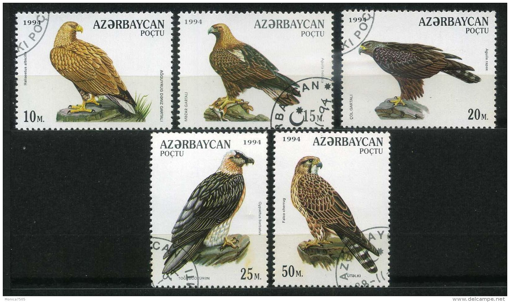 AZERBAIDJAN ( POSTE ) : Y&amp;T N°167/171 BELLE  SERIE COMPLETE DE TIMBRES  BIEN  OBLITERES , A  VOIR . - Azerbaïdjan