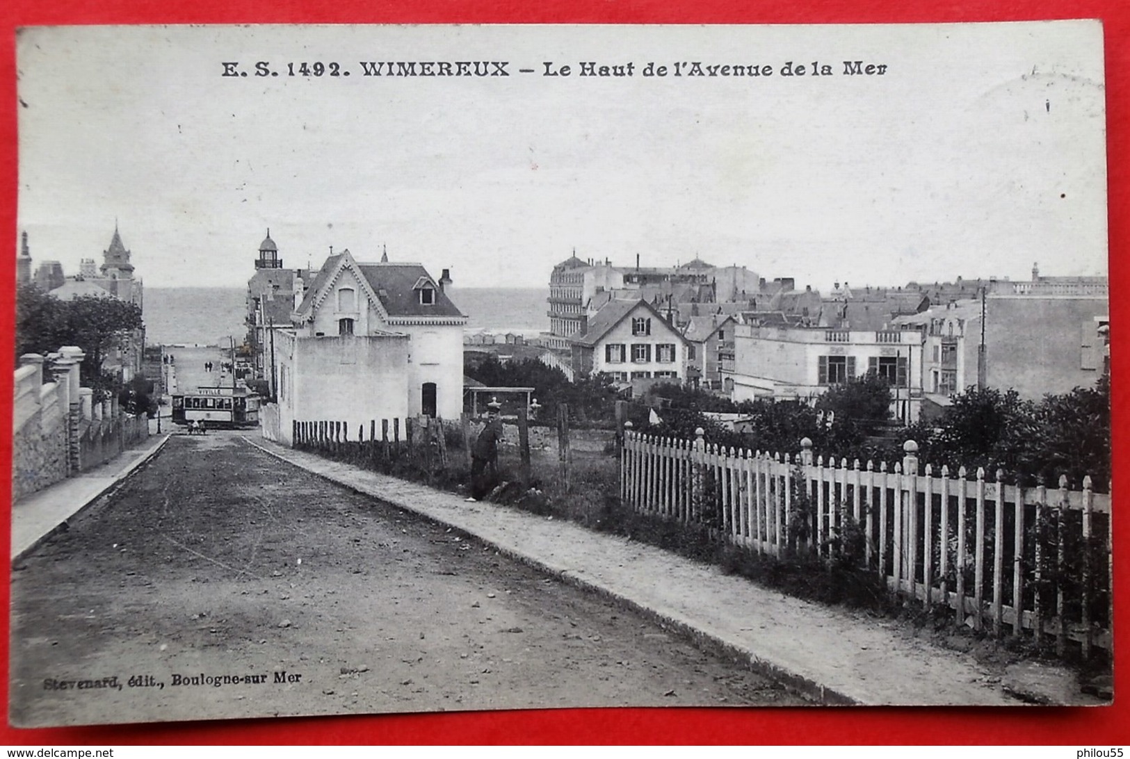 Cpa 62 WIMEREUX Anime  Le Haut De L'Avenue De La Mer - Autres & Non Classés