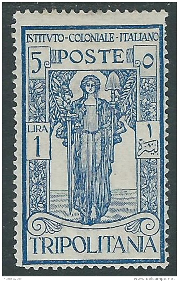 1926 TRIPOLITANIA PRO ISTITUTO COLONIALE 1 LIRA MH * - I46-2 - Tripolitania