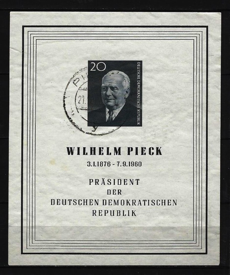 DDR - Block Nr. 16 Tod Präsident Wilhelm Pieck Gestempelt (10) - Sonstige & Ohne Zuordnung