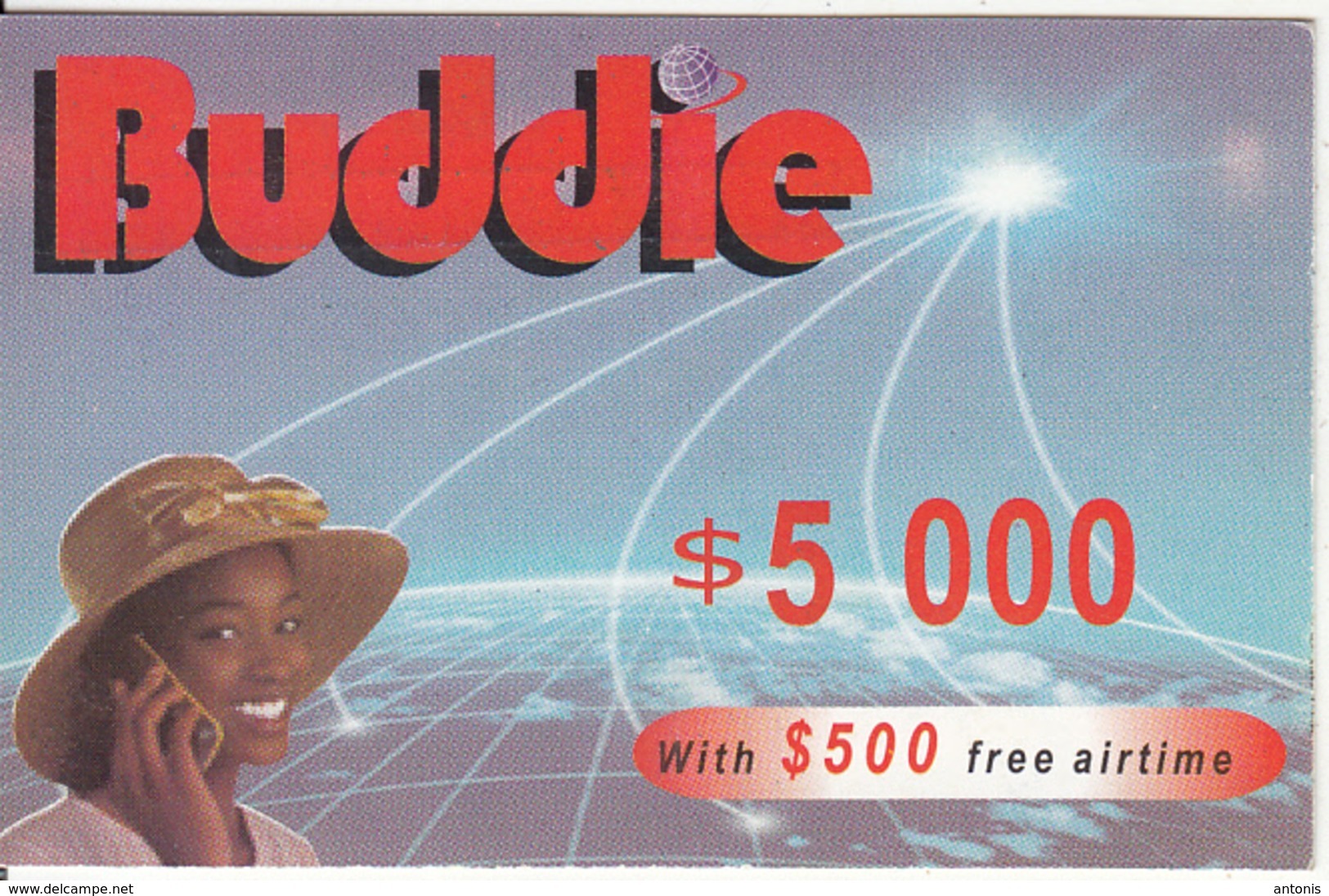 ZIMBABWE - Girl On Phone, Buddie Recharge Card $5000(thin), Exp.date 31/12/04, Used - Zimbabwe