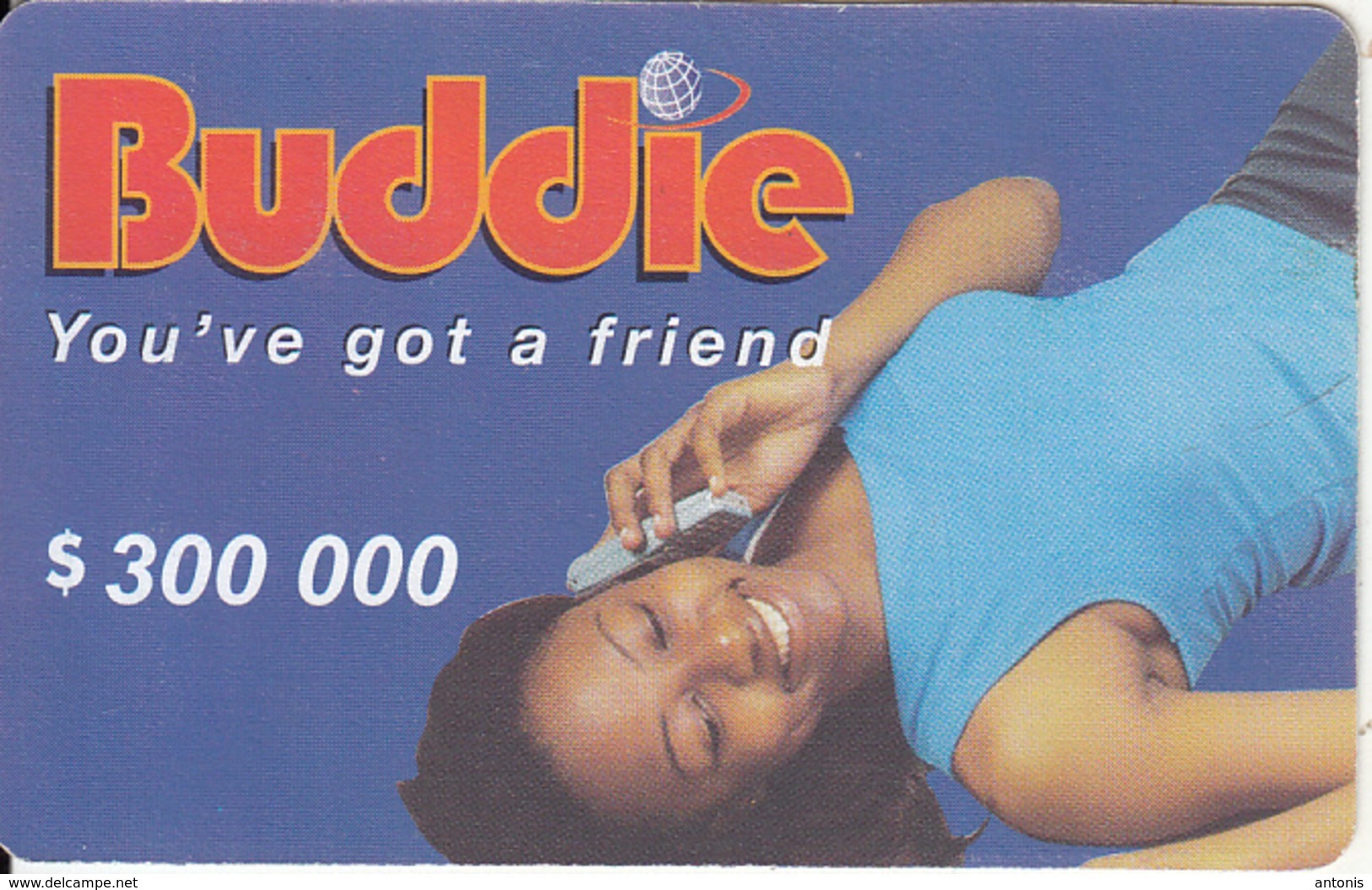 ZIMBABWE - Girl On Phone, Buddie Recharge Card $300000, No Exp.date, Used - Zimbabwe