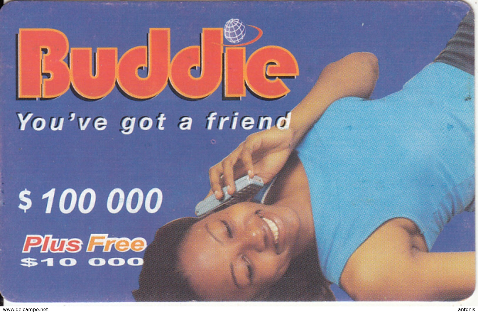 ZIMBABWE - Girl On Phone, Buddie Recharge Card $100000, No Exp.date, Used - Zimbabwe