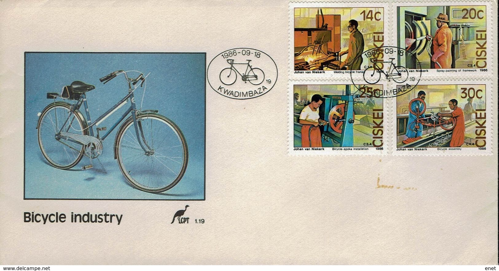 Ciskei 1986 - Fahrradherstellung - MiNr 102-105 - Radsport