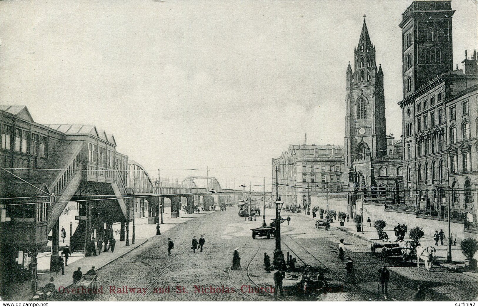 MERSEYSIDE - LIVERPOOL - OVERHEAD RAILWAY AND ST NICHOLAS CHURCH  Me725 - Liverpool