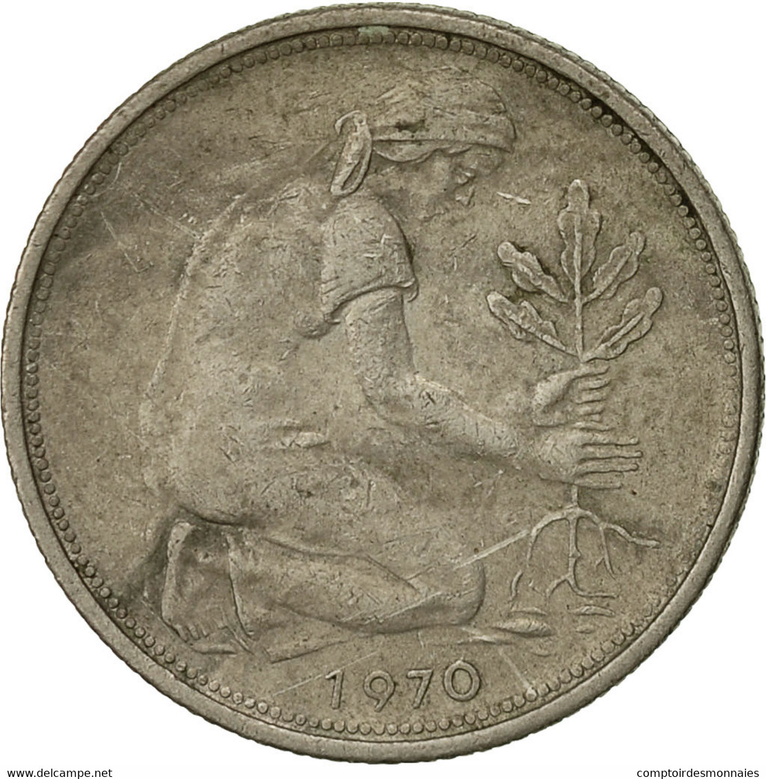 Monnaie, République Fédérale Allemande, 50 Pfennig, 1970, Munich, TB - 50 Pfennig