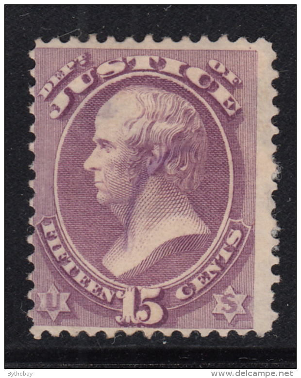 USA 1873 Used Scott #O31 15c Webster - Dept Of Justice - Perf Faults - Officials