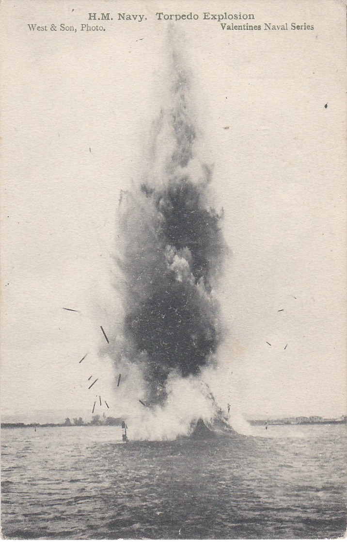 Vintage Postcard. WW1. H.M. Navy. Torpedo Explosion. - Guerra 1914-18