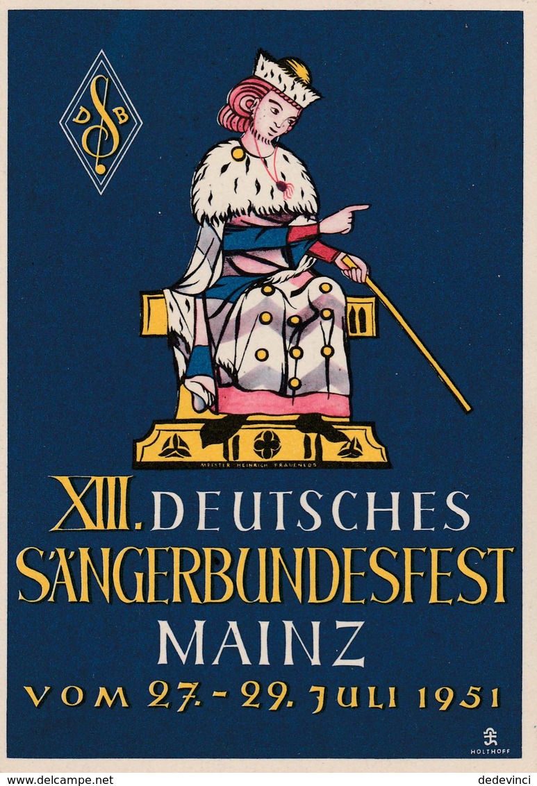 Deutsches Sangerbundesfest Mainz Vom 27-29 Juli 1951 - Briefe U. Dokumente