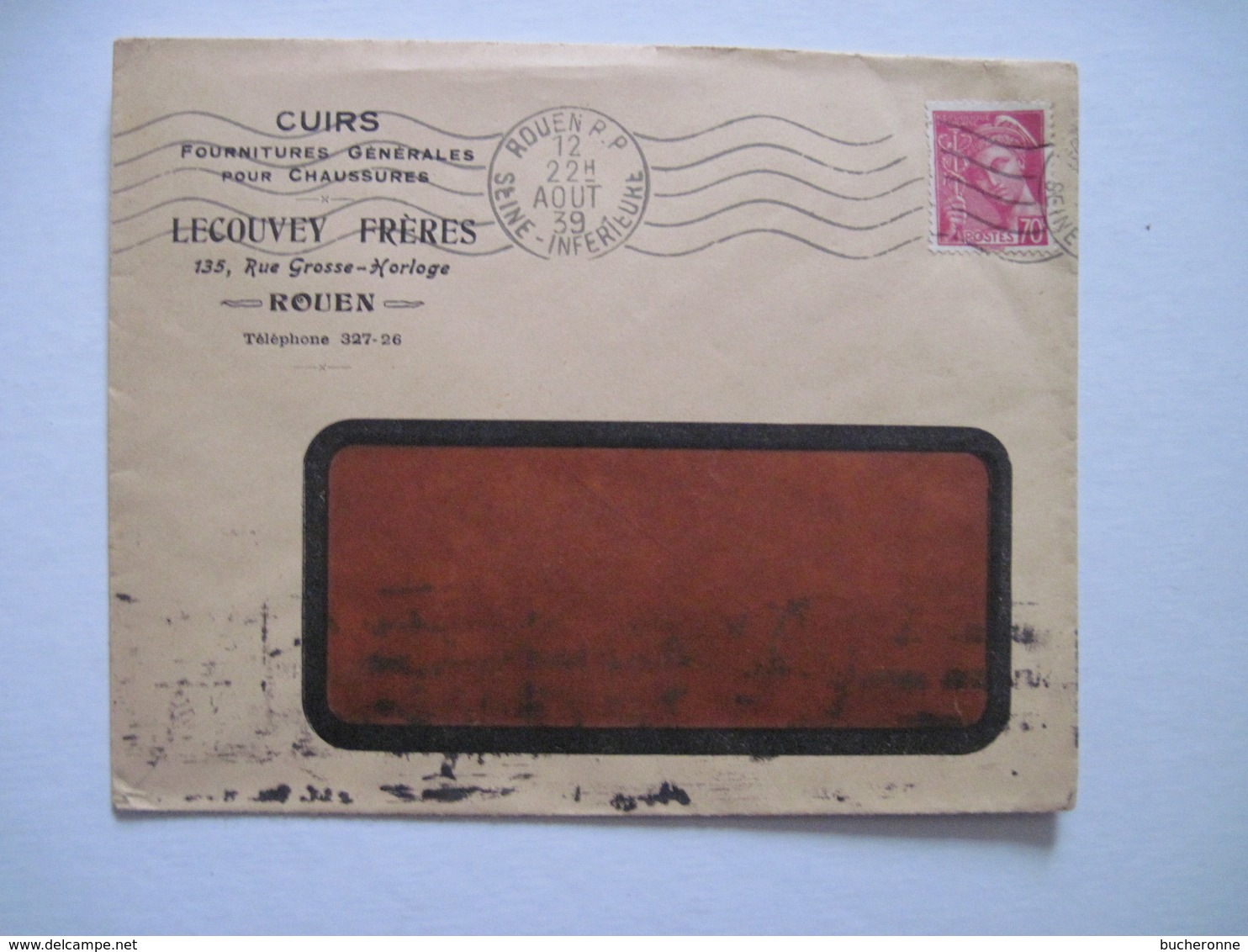 1939 LECOUVEY  FRERES  Cuirs  ROUEN - 1921-1960: Modern Tijdperk