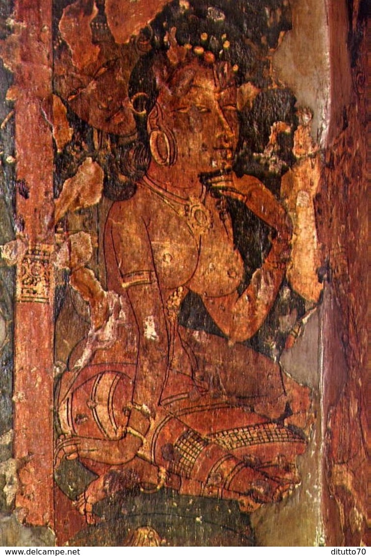 Ajanta - Female Figure - Detail Of A Mural Painting In Cave I - Formato Grande Non Viaggiata – E 3 - Inde