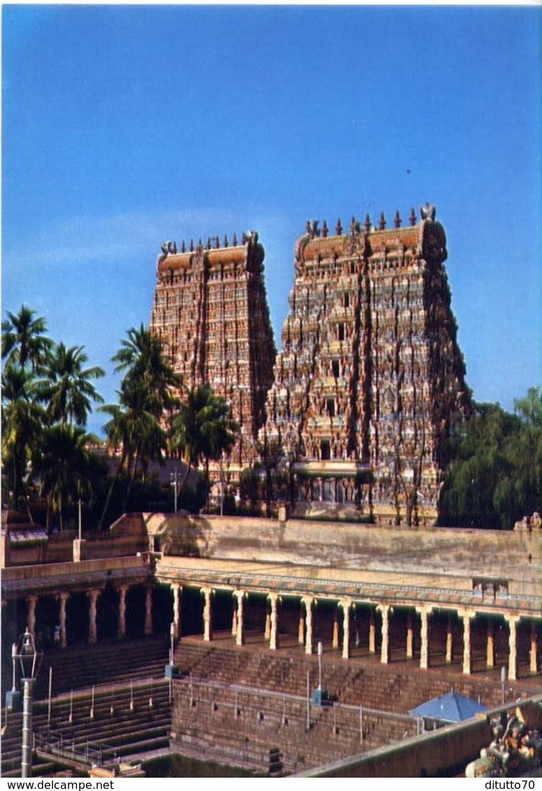 Madurai - Minakshi Temple - Two Gopuras - Formato Grande Non Viaggiata – E 3 - India