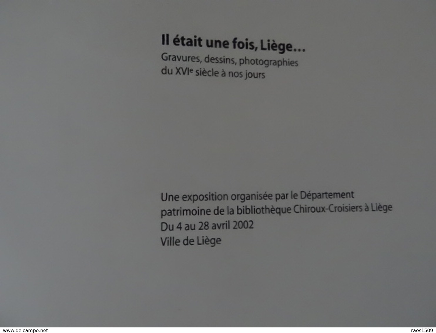 Livre Il était Ne Fois Liège (gravures Dessins Photographies Du XXIe Siècle A Nos Jours - Belgique