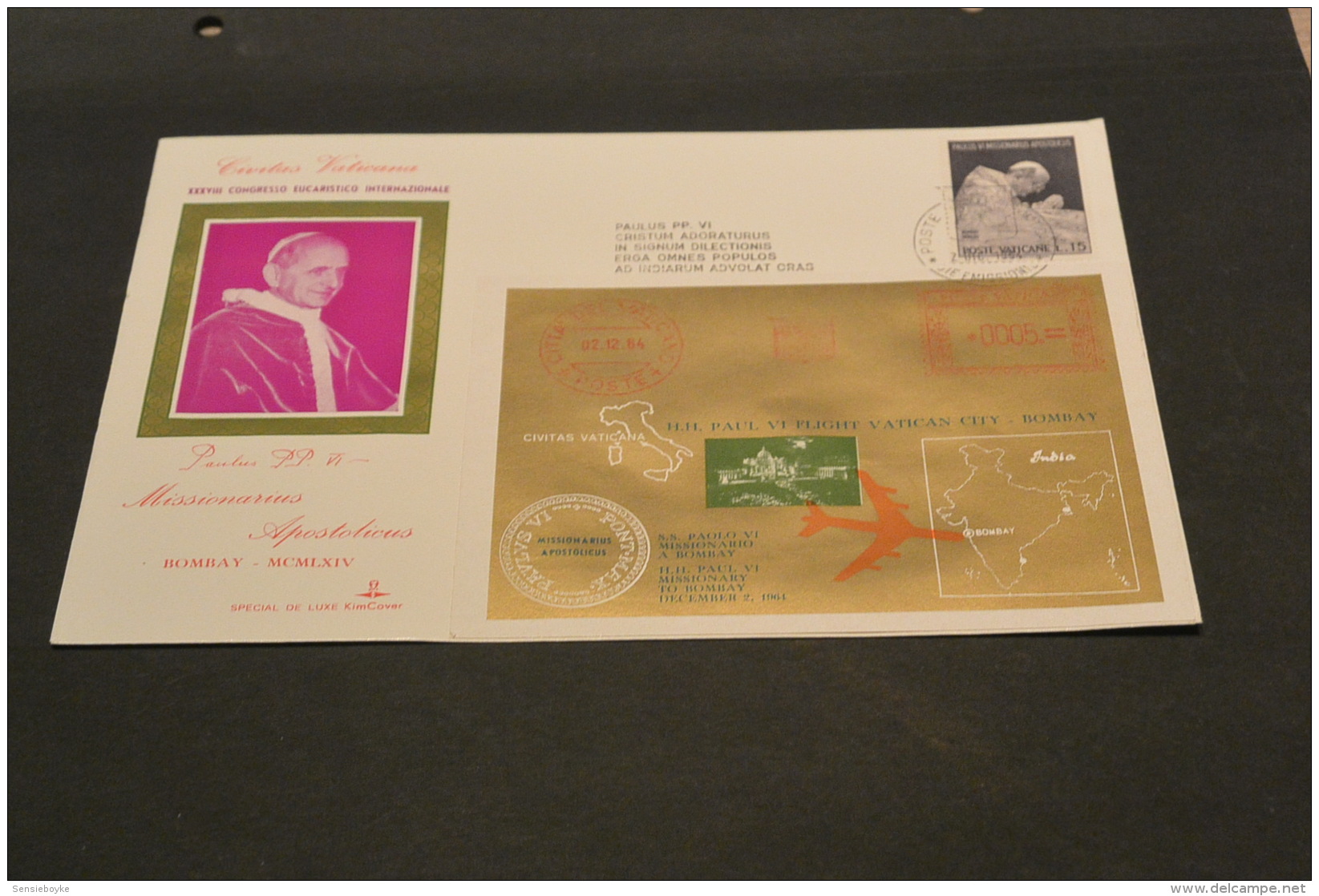 FC568-  Special De Luxe  KimCover -Paulus P.P. VI  -Vatican City 1964 - In Bombay - Non-normalised Shipment - Popes