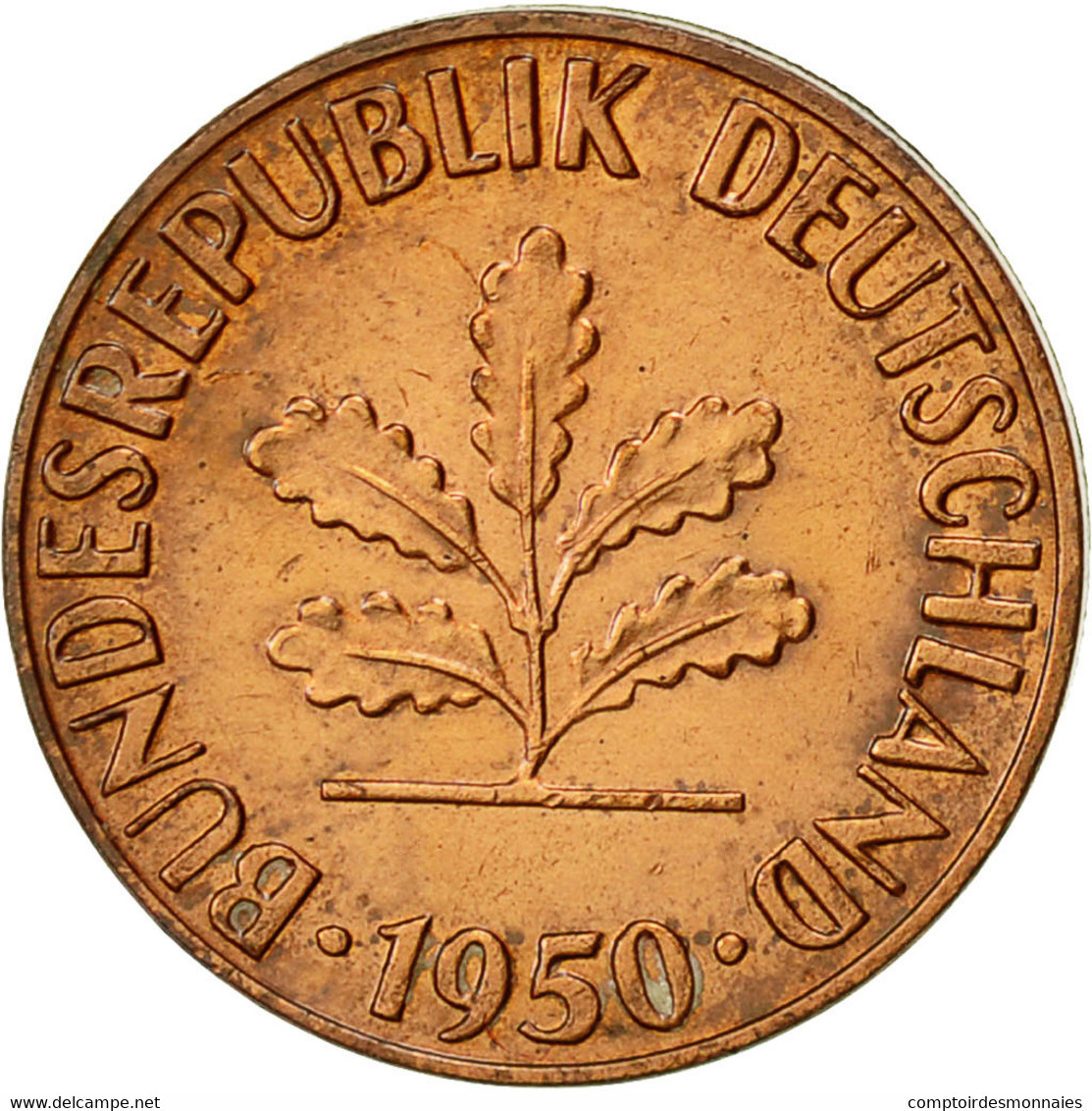 Monnaie, République Fédérale Allemande, Pfennig, 1950, Stuttgart, TB, Copper - 1 Pfennig