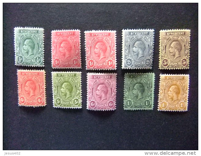 ST. VINCENT SAINT VINCENT 1913 GEORGE V Yvert 84 / 94 * MH - SG N 108 / 117 * MH Incomplet - St.Vincent (...-1979)