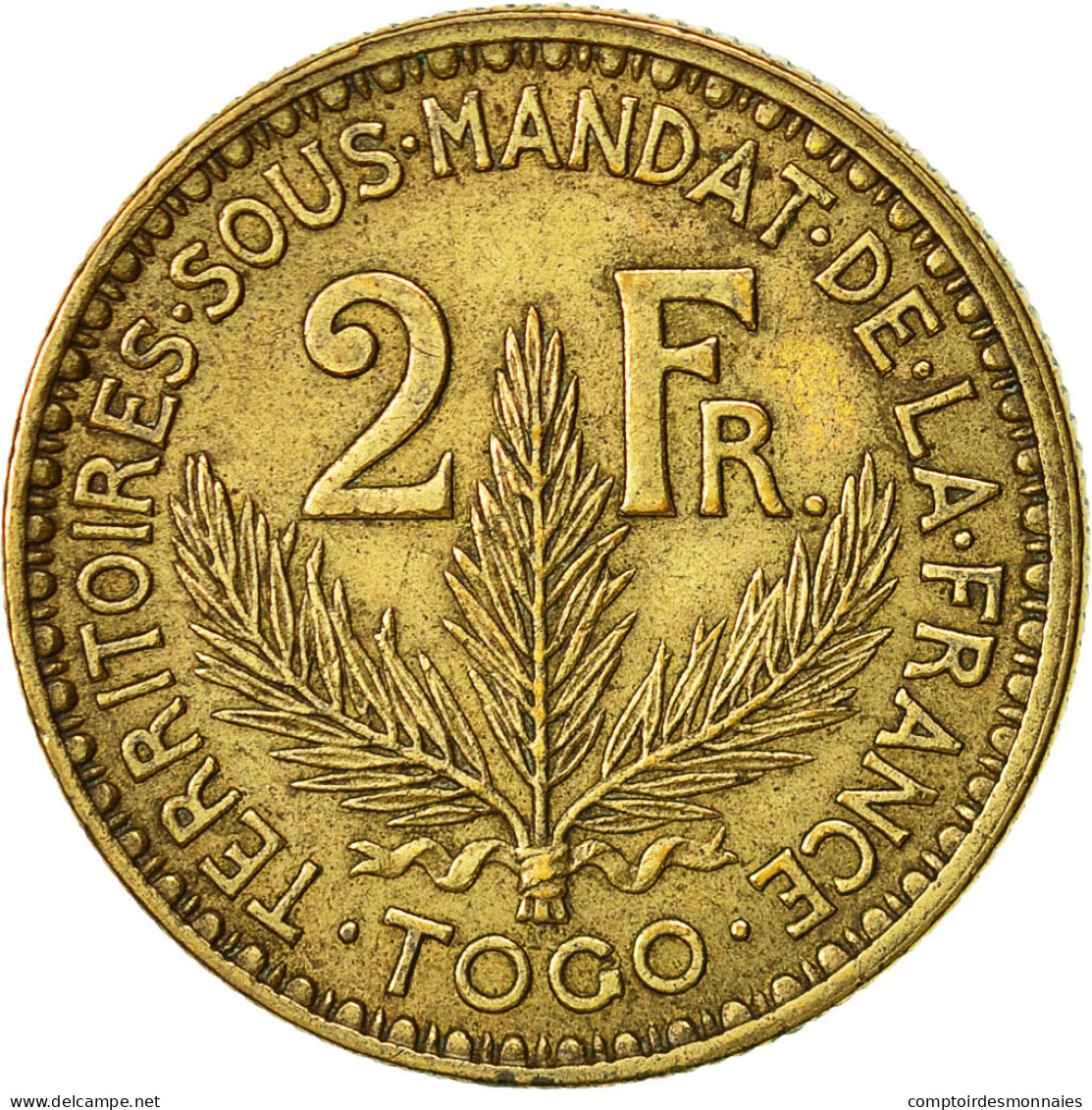 Togo, 2 Francs, 1925, Paris, TTB, Aluminum-Bronze, KM:3 - Togo