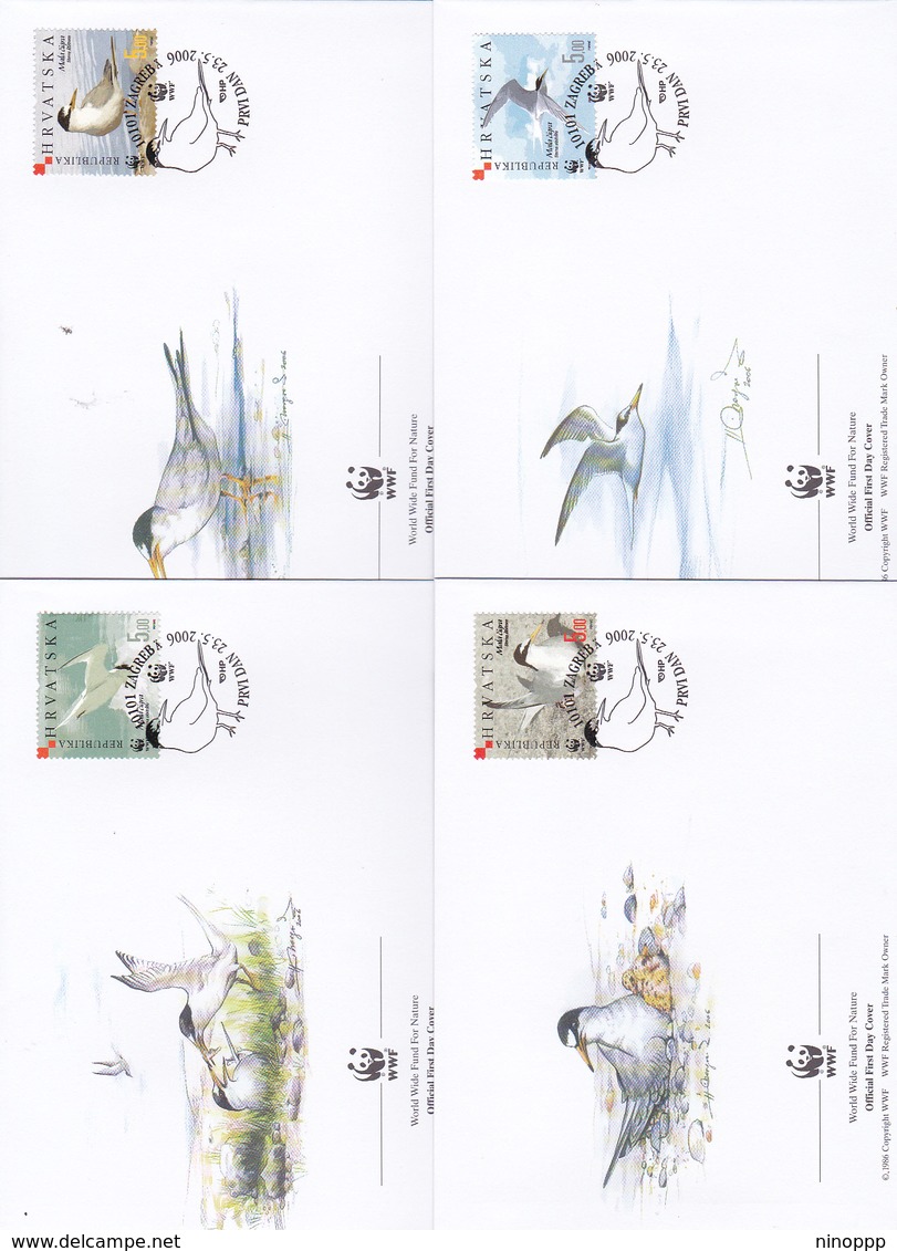 World Wide Fund For Nature 2006 Croatia,Sterna Albifrons Set 4 Official First Day Covers - FDC